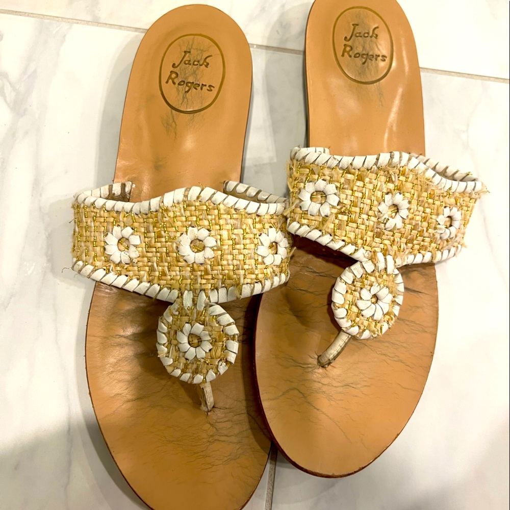 Jack Rogers Capri Raffia Sandal size 9.5